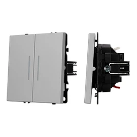 Фото #1 товара ARL NOBE Выключатель звонковый 2 кл подсветка софт-тач никель SWT-MKR2-SFPL-L-IS (250V, 10A) (Arlight, -)