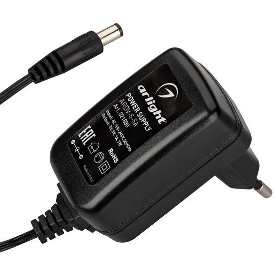 Фото товара Блок питания ARDV-5-5A (5V, 1A, 5W) (Arlight, Адаптер)