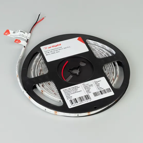 Фото #3 товара Светодиодная лента герметичная RTW-SE-A120-8mm 24V Red (9.6 W/m, IP65, 2835, 5m) (Arlight, -)