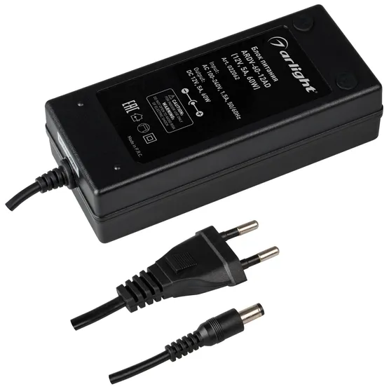 Фото товара Блок питания ARDV-60-12AD (12V, 5A, 60W) (Arlight, Адаптер, 2 года)