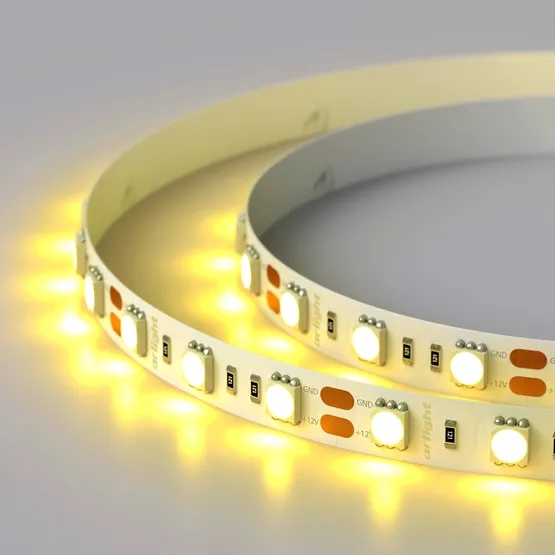 Фото #4 товара Светодиодная лента RT 2-5000 12V Yellow 2x (5060, 300 LED, LUX) (Arlight, 14.4 Вт/м, IP20)