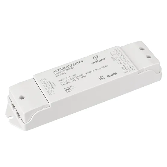 Фото #1 товара Усилитель SMART-RGBW-С3 (12-36V, 4x700mA) (Arlight, IP20 Пластик, 5 лет)
