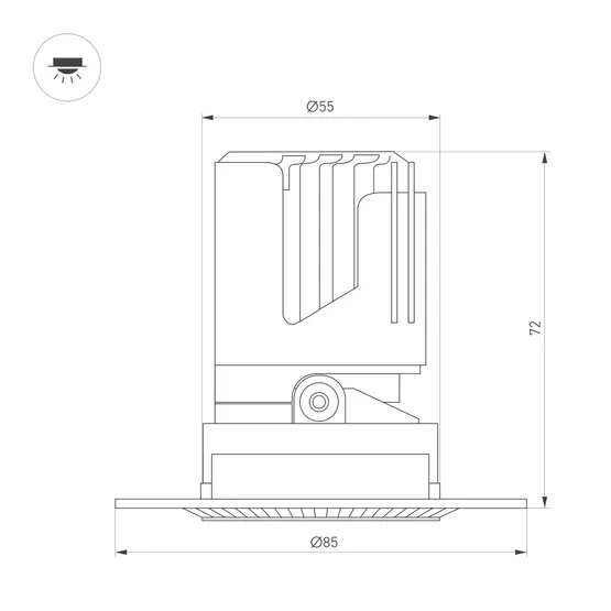 Фото #2 товара Светильник MS-ARADO-TRIMLESS-R55-7W Warm3000 (WH-WH, 24 deg, 230V) (Arlight, IP20 Металл, 5 лет)