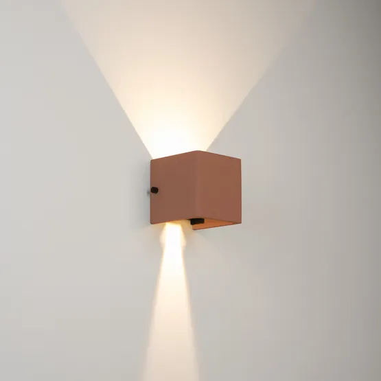 Фото #2 товара Светильник LGD-PERAN-WALL-S120x120-6W Warm3000 (Beige red, 0-80 deg, 230V) (Arlight, IP65 Бетон, 3 года)