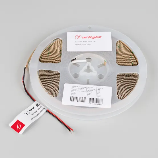 Фото #3 товара Светодиодная лента UL-A240-10mm 48V Warm2400-CX2 (23 W/m, IP20, 10m) (Arlight, 7 лет)