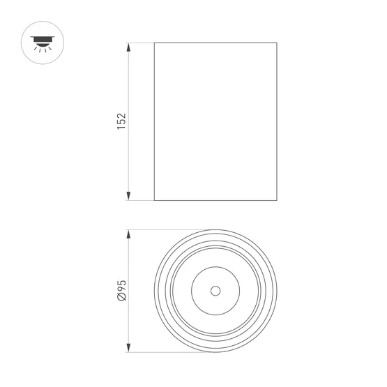 Фото #2 товара Светильник SP-SALT-R95-20W Warm3000 (BK, 40 deg, 230V) (Arlight, IP54 Металл, 5 лет)