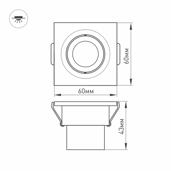 Фото #3 товара Светодиодный светильник LTM-S60x60WH 3W Warm White 30deg (Arlight, IP40 Металл, 3 года)