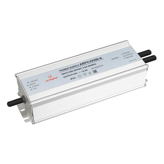 Фото #1 товара Блок питания ARPV-24300-A (24V, 12.5A, 300W) (Arlight, IP67 Металл, 3 года)