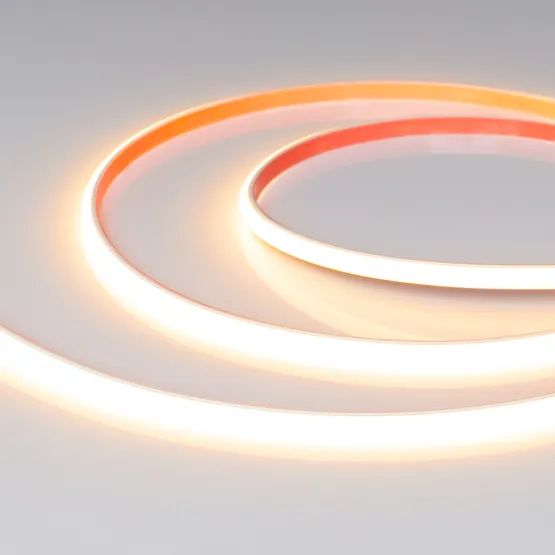 Фото #1 товара Светодиодная лента герметичная COB-PSW-X480-8mm 24V Warm2400 (6 W/m, IP67, TWP100, 5m) (Arlight, CRI>90)