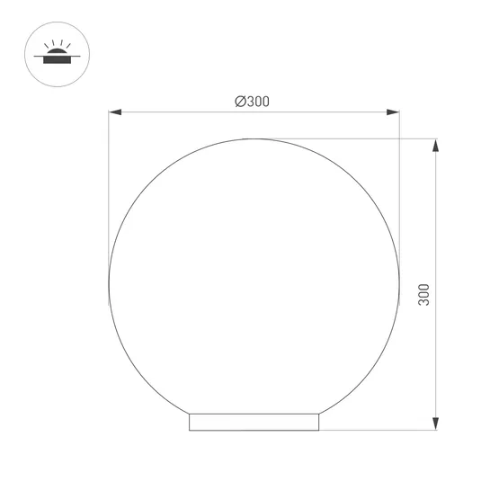 Фото #5 товара Светильник KT-GLOBE-R300-10W Warm3000 (DG, 275 deg, 24V) (Arlight, IP65 Металл, 3 года)