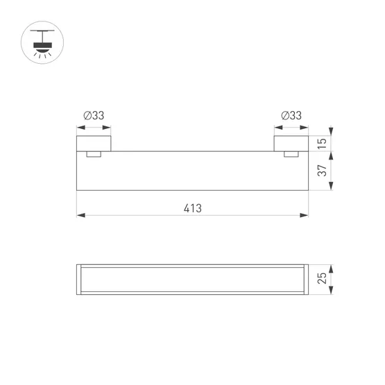 Фото #7 товара Светильник ART-INBELT-FLAT-L413-16W Day4000-MIX (BK, 90 deg, 48V, DALI) (Arlight, IP20 Металл, 3 года)