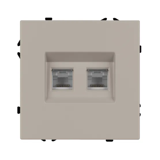 Фото #2 товара Механизм сдвоенной компьютерной розетки SCT-NOBE-MPC2-SFPL-CA (RJ-45, CAT6) (Arlight, -)