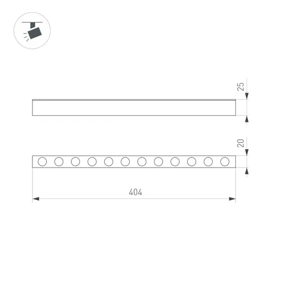 Фото #8 товара Светильник MAG-DOTS-25-L400-12W Warm3000 (BK, 30 deg, 24V, DALI) (Arlight, IP20 Металл, 3 года)