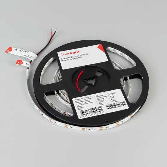 Фото #3 товара Светодиодная лента RT-A120-8mm 12V Orange (9.6 W/m, IP20, 2835, 5m) (Arlight, -)