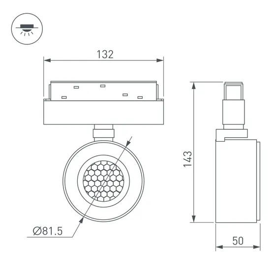 Фото #4 товара Светильник MAG-ORIENT-POINT-R80-12W Warm3000 (BK, 18 deg, 48V) (Arlight, IP20 Металл, 5 лет)