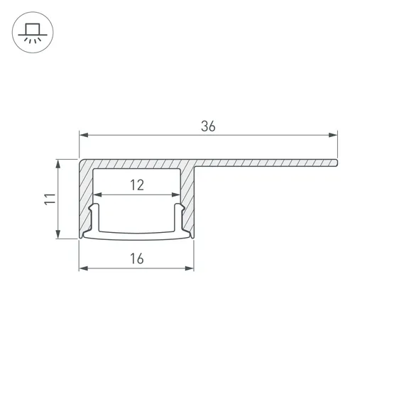 Фото #3 товара Профиль ARH-DECORE-S12-LINE-EDGE-2000 ANOD (Arlight, Алюминий)