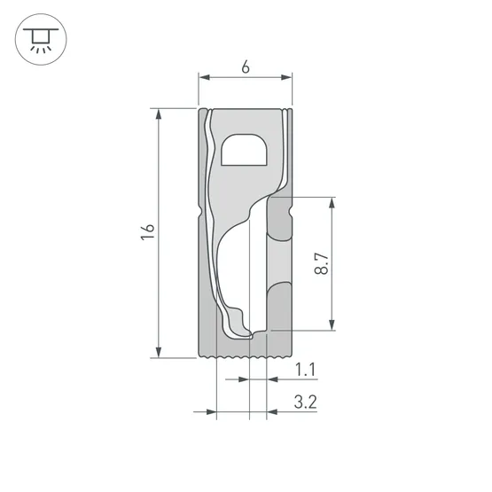 Фото #3 товара Силиконовый профиль WPH-FLEX-0616-SIDE-S9-5m BLACK (Arlight, Силикон)